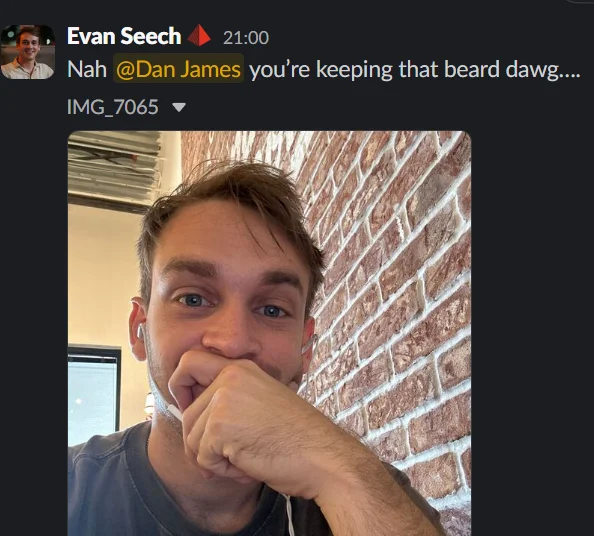 Evan Seech Slack reaction