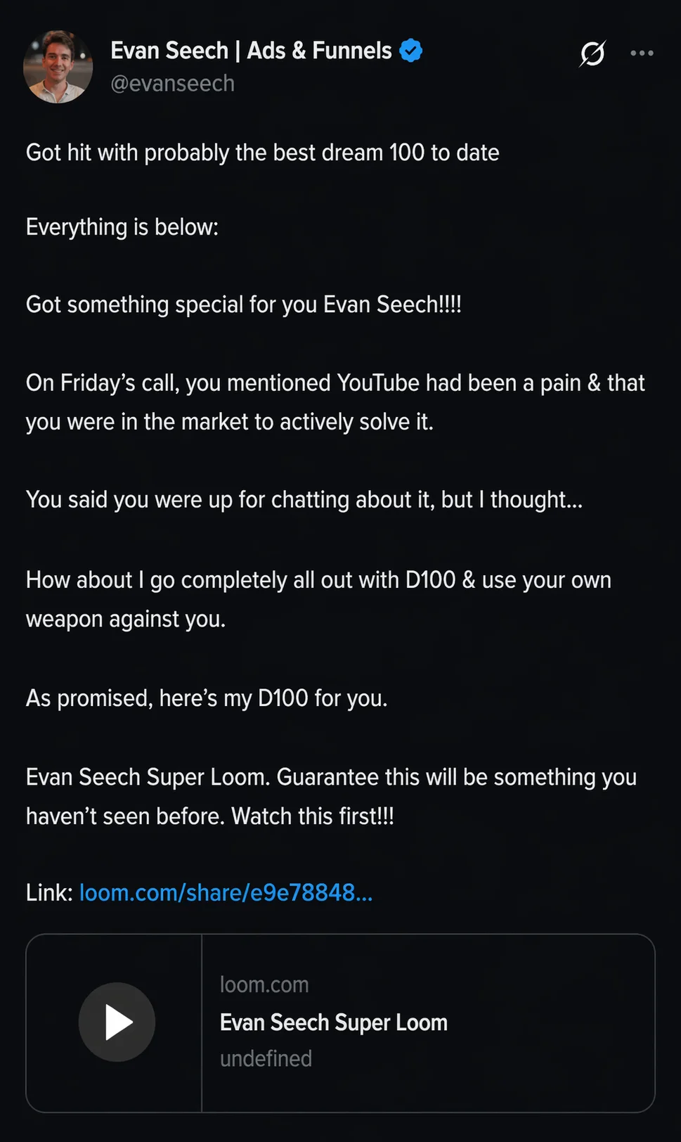 Evan Seech tweet: best D100 to date