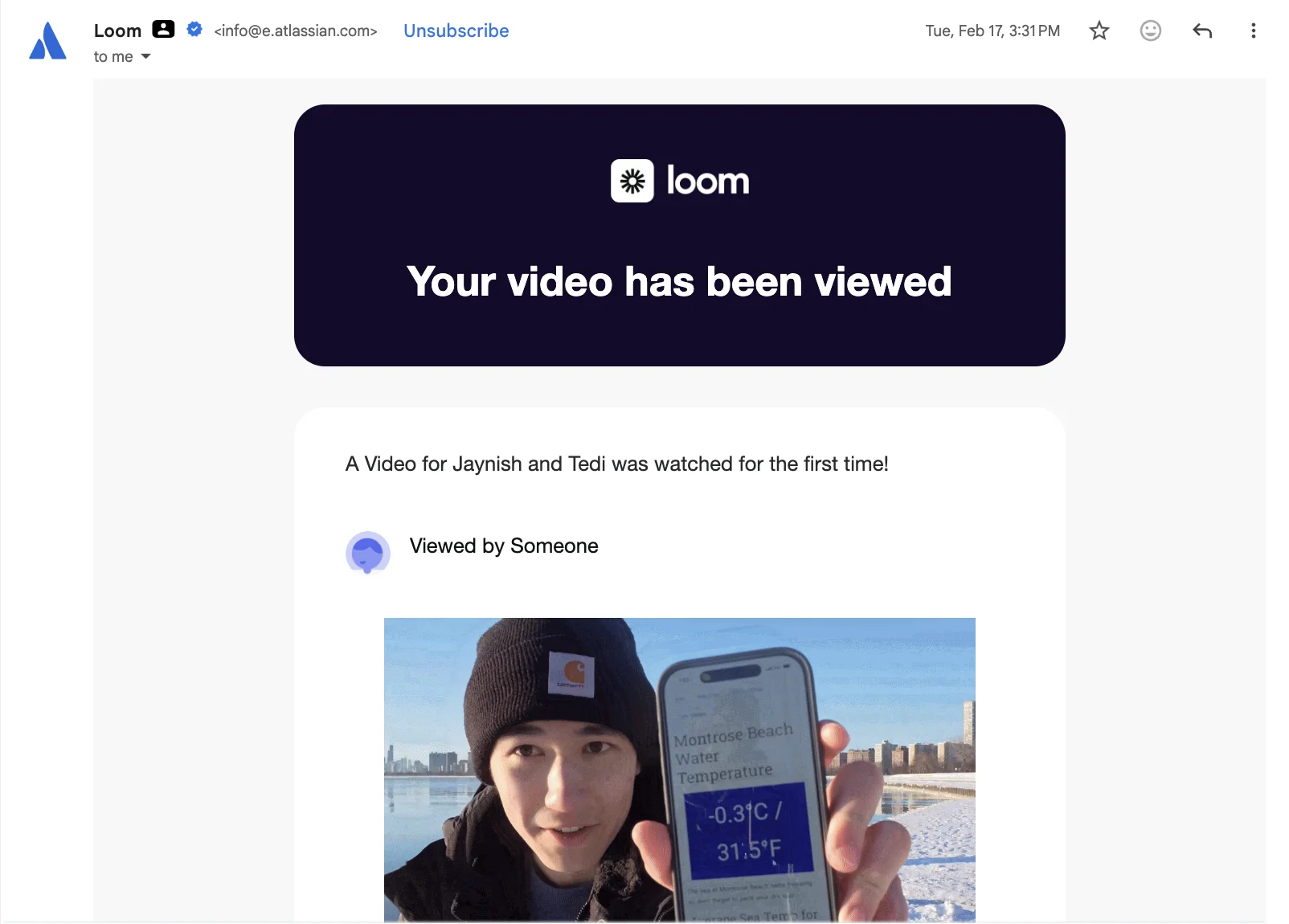 Loom notification: JT Acquisitions video watched for the first time